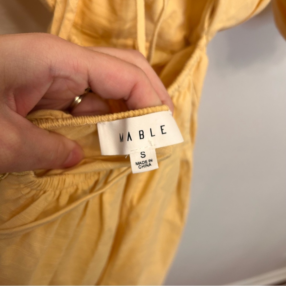 Mable Yellow Strappy Open Back Puff Sleeve Mini Dress - Picture 12 of 12